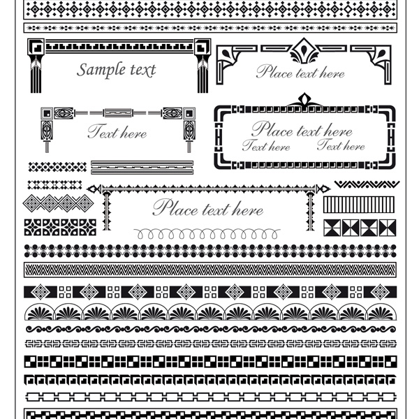 Decorative Vector Frame and Border Elements vector borders vector ornamental elements free download free frames decorative elements corner elements borders   