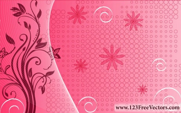 Elegant Pink Floral Vector Background web vector unique ui elements swirls stylish quality pink original new interface illustrator high quality hi-res HD graphic fresh free download free flowers floral eps elements download detailed design creative circles background   