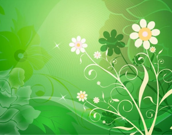 Glowing Green Floral Abstract Vector Background 8477 web vector unique stylish simple quality original illustrator high quality green graphic glowing glow fresh free download free floral eps download design creative background abstract   