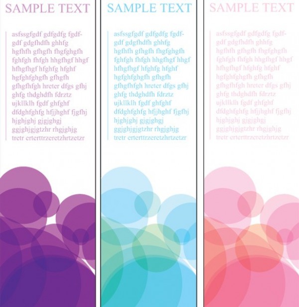 3 Vertical Abstract Circles Vector Banners Set web vertical vector unique ui elements stylish set quality purple pink original new interface illustrator high quality hi-res HD graphic fresh free download free elements download detailed design creative circles bubbles blue banner background abstract   