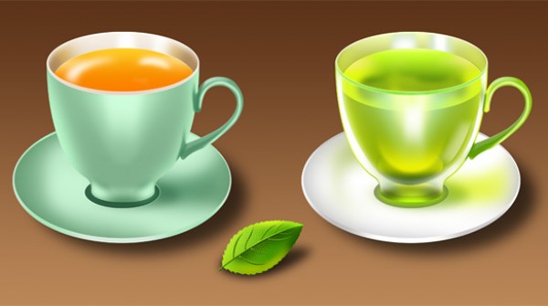 2 Glossy Tea Cup and Saucer Set Icons vectors vector graphic vector unique teacup tea saucer quality psd photoshop pack original modern mint leaf leaf illustrator illustration icon high quality green fresh free vectors free download free download cup and saucer cup creative ai   