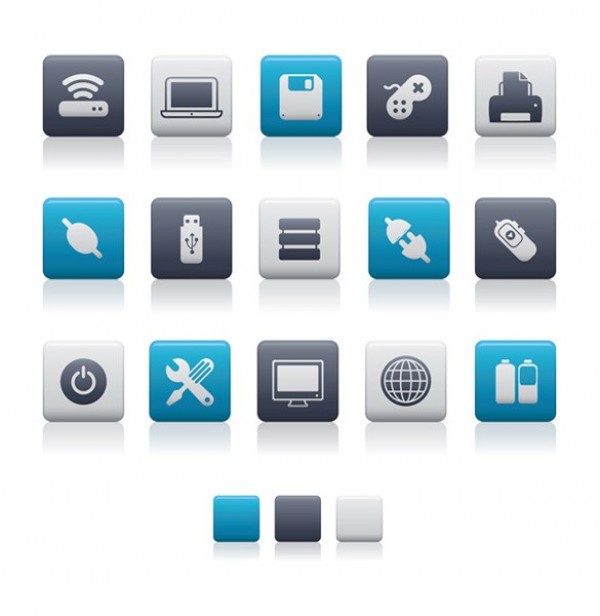 12 Electronic Theme Vector Icons Set web vector unique ui elements technology stylish quality original new interface illustrator icon high quality hi-res HD grey gray graphic fresh free download free elements electronics download detailed design creative blue   