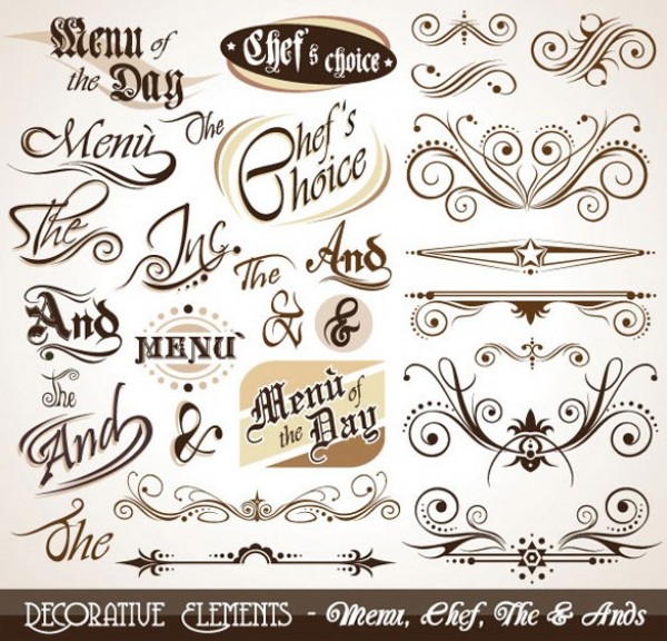 Menu, And, The - Decorative Vector Elements web vector unique ui elements the stylish scroll quality ornamental original new menu interface illustrator high quality hi-res HD graphic fresh free download free elements download detailed design decorative creative chef and   