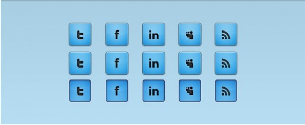 5 Blue Square Social Media Icons Set PSD web unique ui elements ui stylish states square social set quality psd pressed original normal new networking modern media interface icons hover hi-res HD fresh free download free elements download detailed design creative clean bookmarking blue active   