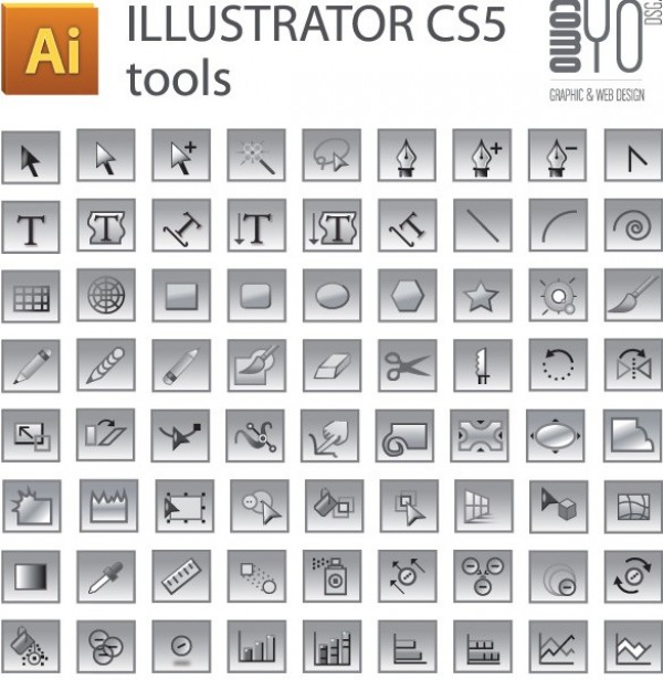 AI Illustrator CS5 Replacement Tools Icons Pack web vector unique ui elements stylish set replacement quality pack original new interface illustrator icons illustrator icons high quality hi-res HD graphic fresh free download free elements download detailed design CS5 creative AI replacement icons Ai icons   