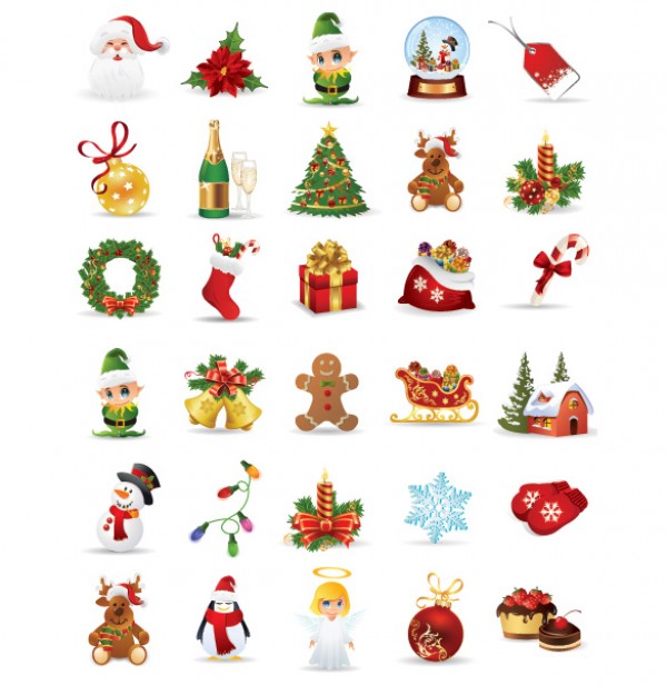 30 Christmas Holiday Vector Icons xmas web vectors vector graphic vector unique ultimate tree quality photoshop pack original new modern illustrator illustration icons holiday high quality fresh free vectors free download free download design creative christmas ai   