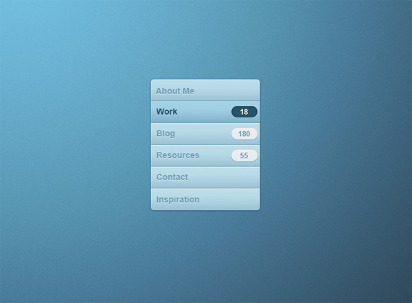 Subtle Blue Vertical Navigation Menu vertical menu ui elements navigation menu light free download free download counters blue   