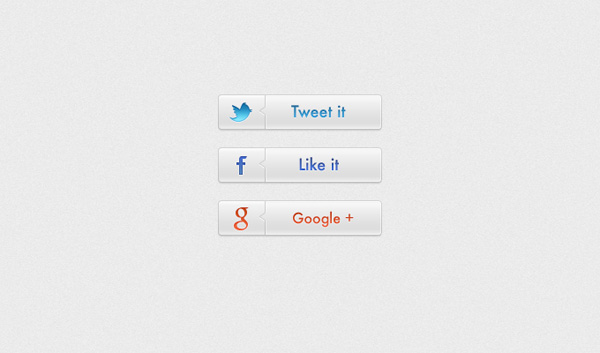 3 Sleek White Social Share Buttons Set white ui elements twitter social share social set icons google free download free facebook download buttons   