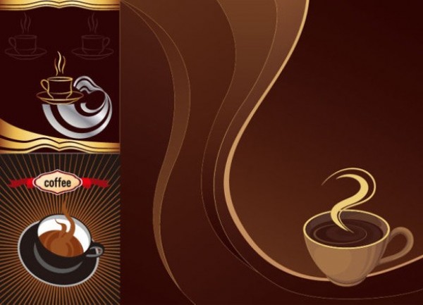 Aromatic Coffee Themed Vector Backgrounds web vector unique ui elements stylish quality original new menu illustrator high quality hi-res HD graphic fresh free download free download design dark creative coffee background   