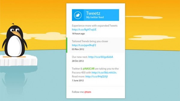Metro Style Twitter Feed Widget PSD/CSS widget web unique ui elements ui Twitter widget twitter feed tweets stylish quality psd original new modern metro twitter widget metro links interface hi-res HD fresh free download free elements download detailed design css creative clean   