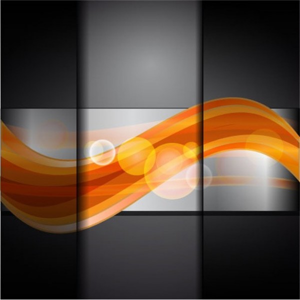 Grey Vector Background with Orange Wave web wave vector unique stylish quality panels original orange illustrator high quality grey graphic fresh free download free download design dark creative background   