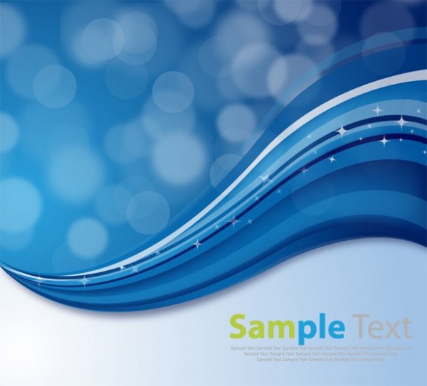 Blue Wave Bokeh Abstract Vector Background web wave vector unique stylish quality original lights illustrator high quality graphic fresh free download free eps download design creative bokeh blurred blur blue background abstract   
