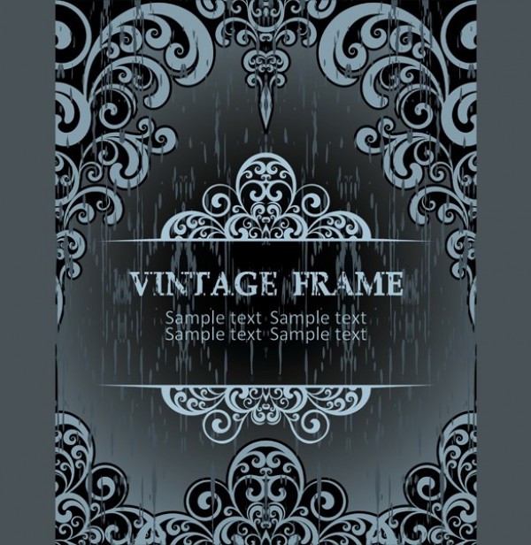 Vintage Blue Frame Vector Background web vintage vector unique ui elements text stylish slate blue scroll quality pdf original new jpg interface illustrator high quality hi-res HD graphic fresh free download free frame floral eps elements download detailed design creative blue background ai   