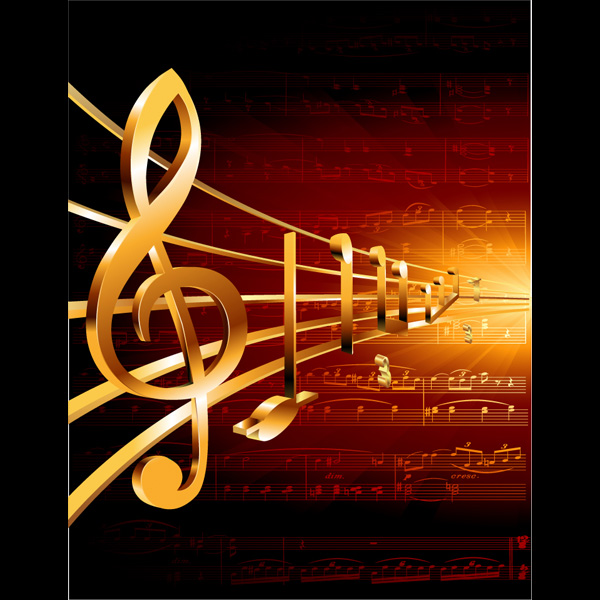 Golden Musical Notes Glowing Background web vector unique ui elements treble clef stylish staff sheet music quality original orange new musical staff musical notes music notes background music notes lights interface illustrator high quality hi-res HD graphic golden gold glowing fresh free download free elements download detailed design dark creative black abstract 3d   