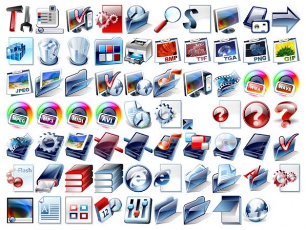 69 Glossy Blue Computer System Icons Pack web unique ui elements ui transparent system icons stylish simple set quality png pack original new modern interface icons hi-res HD fresh free download free elements download detailed design creative clean blue   