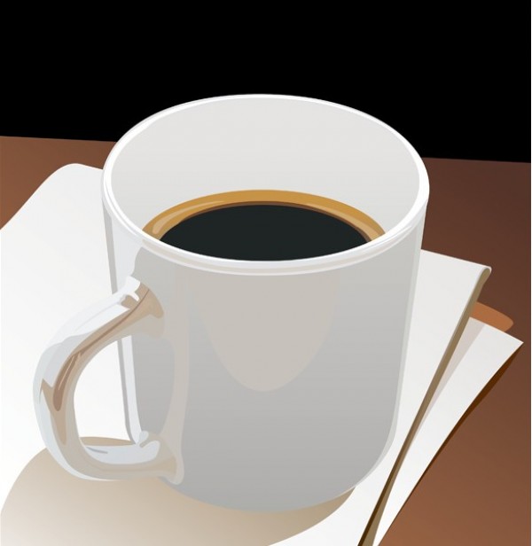 Cup of Black Coffee Office Vector Illustration web vector unique ui elements stylish quality paper pile paper original office new interface illustrator illustration high quality hi-res HD graphic fresh free download free eps elements download detailed design creative coffee cup coffee black coffee ai   