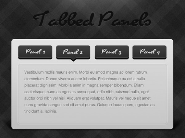 Dark Tabbed Panels UI Element PSD web unique ui elements ui tooltip tabbed stylish quality psd panels original new modern modal box interface hi-res HD grey fresh free download free elements download detailed design dark creative clean buttons black   