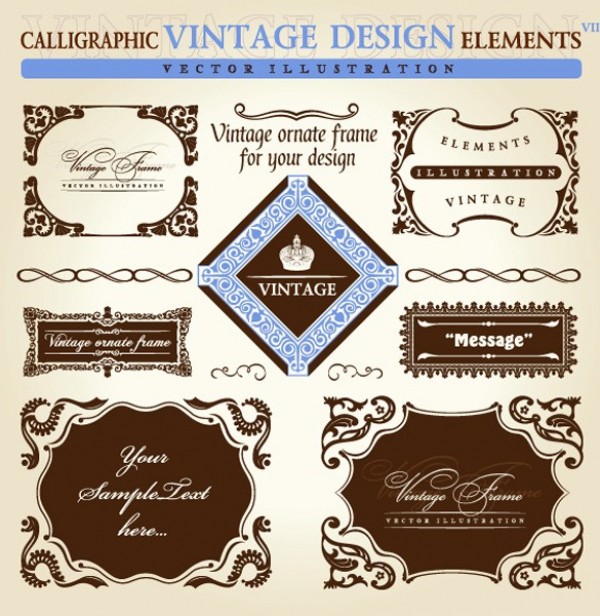 Ornate Vintage Frames Vector Design Elements web vintage vector unique ui elements stylish quality ornate original new interface illustrator high quality hi-res HD graphic fresh free download free frames elements elegant download detailed design decorative creative   