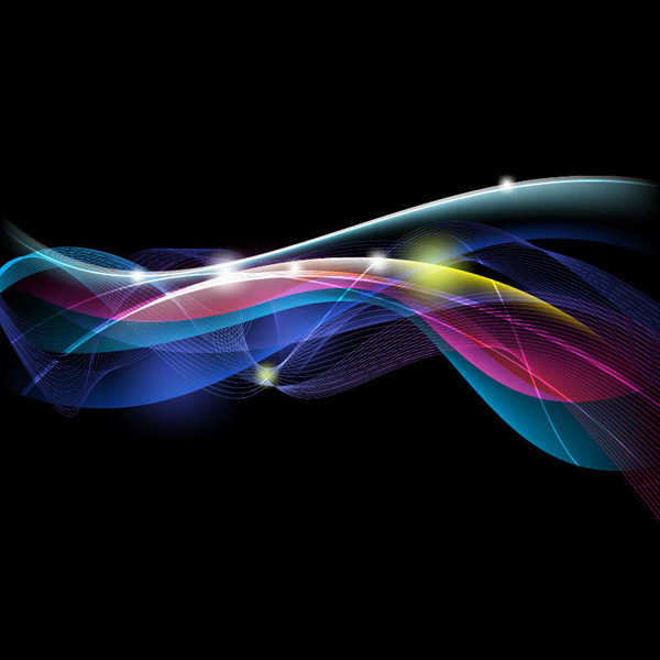 Abstract Color Energy Waves  Black Background web waves unique ui elements ui stylish quality original new modern lights interface hi-res HD glow fresh free download free eps energy elements download detailed design creative colorful clean black background abstract wave background abstract   