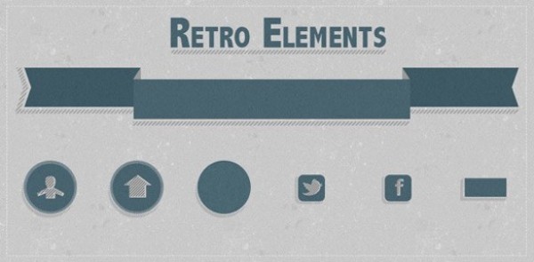 Green Flat Retro Web Elements Set PSD web unique ui elements ui stylish set ribbon retro twitter icon retro facebook icon retro banner retro quality psd original new modern interface icons hi-res header HD green fresh free download free flat elements download detailed design creative clean banner   