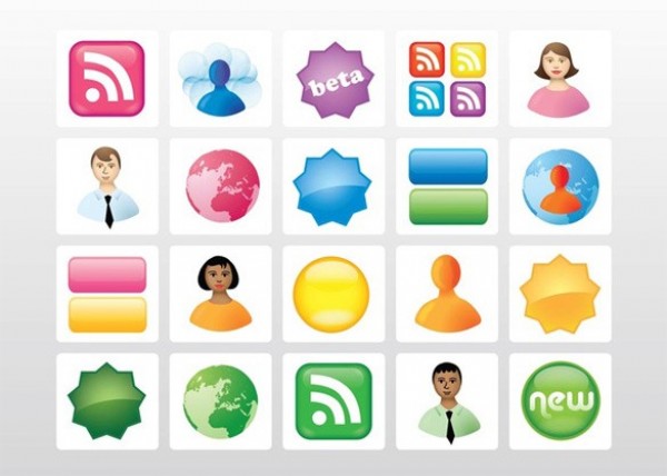 20 Glossy Vector Icons & Buttons Set woman web vector user unique ui elements stylish rss feed rss quality original new man interface illustrator icons high quality hi-res HD graphic globe fresh free download free elements earth download detailed design creative buttons businessman avatar ai   