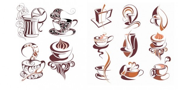 13 Artistic Coffee Cup Vector Icons Set web vector unique ui elements stylish steam quality original new mug interface illustrator icon high quality hi-res HD graphic fresh free download free elements download detailed design creative coffee cup icon coffee Artistic   