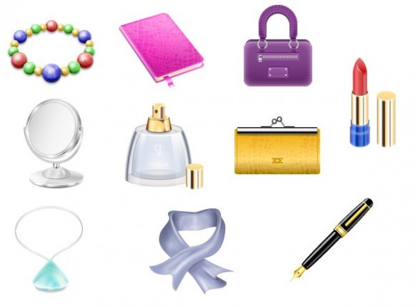 12 Fashion and Beauty Icons Set PNG women woman web wallet vector unique ui elements stylish scarf quality purse perfume pen original notebook new necklace mirror lipstick interface illustrator icons icon high quality hi-res HD graphic girl fresh free download free fashion elements download detailed design creative bracelet beauty   