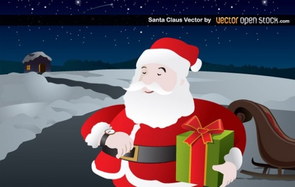 Santa Watch Christmas Winter Scene winter web vector unique ui elements stylish scene santa quality original new interface illustrator high quality hi-res HD graphic gifts fresh free download free elements download detailed design creative christmas background ai   