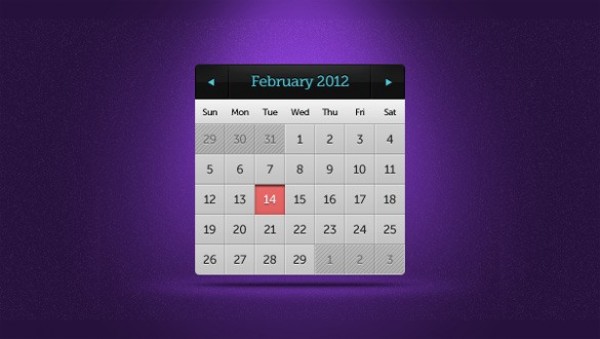 Quality Web UI Calendar Widget PSD widget web unique ui elements ui stylish quality psd original new month modern interface hi-res HD fresh free download free elements download detailed design days date creative clean calendar   