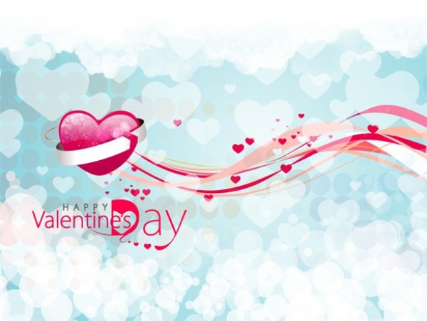 Heart Clouds & Ribbons Valentine's Day Background web valentine's day unique stylish simple ribbons quality original new modern jpg hi-res hearts HD happy fresh free download free download design creative clouds clean background   
