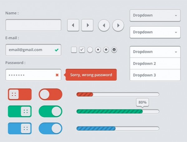 Minimal Clean Web UI Elements Kit PSD web unique ui set ui kit ui elements ui toggles stylish sliders set red quality psd progress bar original new modern login form kit interface hi-res HD fresh free download free flat elements dropdown download detailed design creative clean buttons blue   
