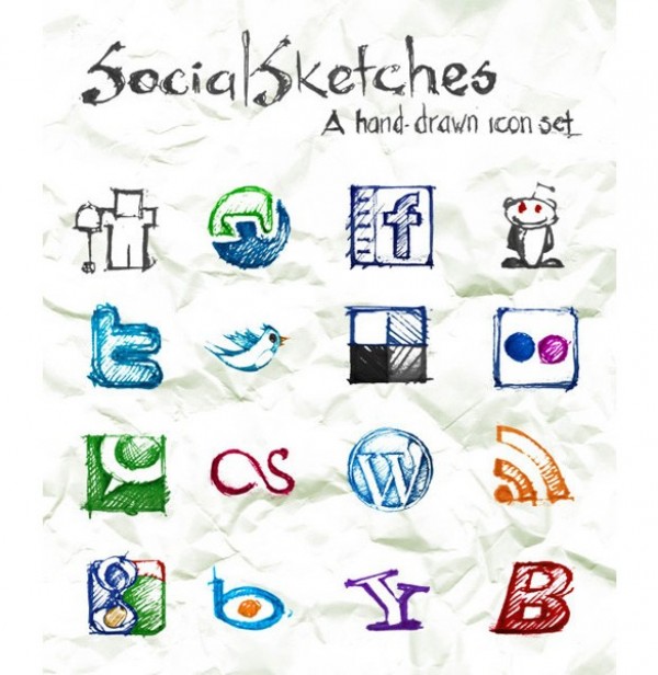 16 Hand Drawn Social Media Icons Set web unique ultimate stylish social icons sketched sketch set quality png pack original new modern interface icons high detail hand drawn social icons hand drawn fresh free download free elements download detailed design creative clean   