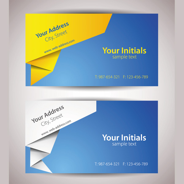 2 Minimal Origami Business Card Template Set vector presentation origami business card origami minimal identity free download free corporate card   