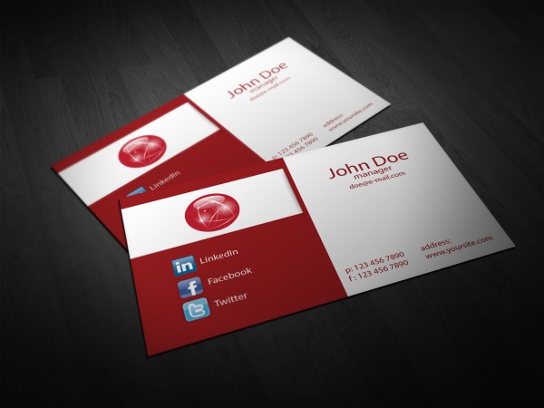 Free Red Corporate Business Card Template Vol.01 vector red free corporate business cards   