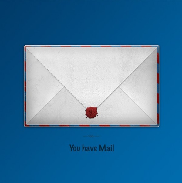 Textured Airmail Envelope with Wax Seal PSD you've got mail web wax seal wax unique ui elements ui stylish stamp sealed seal quality original new modern mail interface hi-res HD fresh free download free envelope elements download detailed design creative clean airmail   
