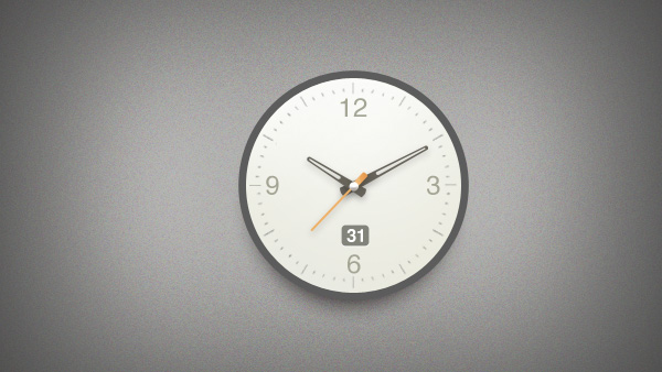 Snazzy Modern Clock Icon PSD web unique ui elements ui stylish second hand round quality psd original new modern clock modern interface icon hi-res HD hands fresh free download free flat elements download detailed design creative clock icon clock clean arabic numerals analog   