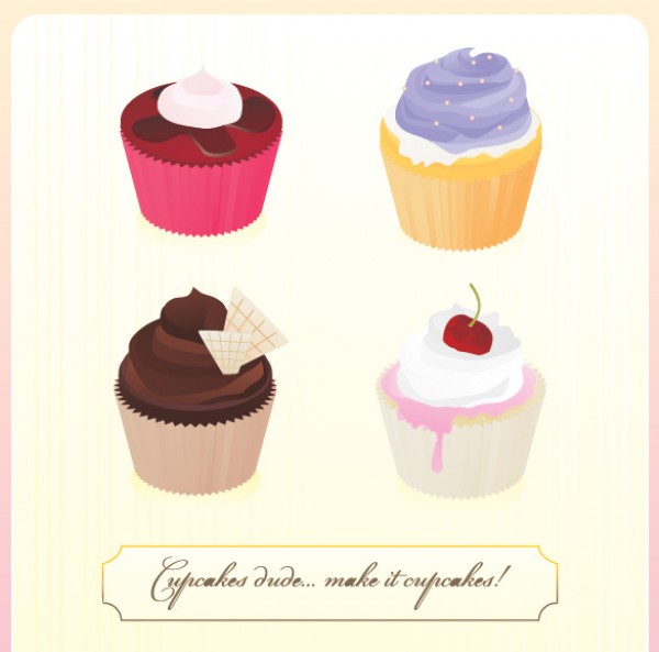 6 Yummy Vector Cupcakes vectors vector graphic vector unique quality photoshop pastry pack original modern illustrator illustration icing high quality fresh free vectors free download free download dessert cupcakes creative cakes bakery ai   