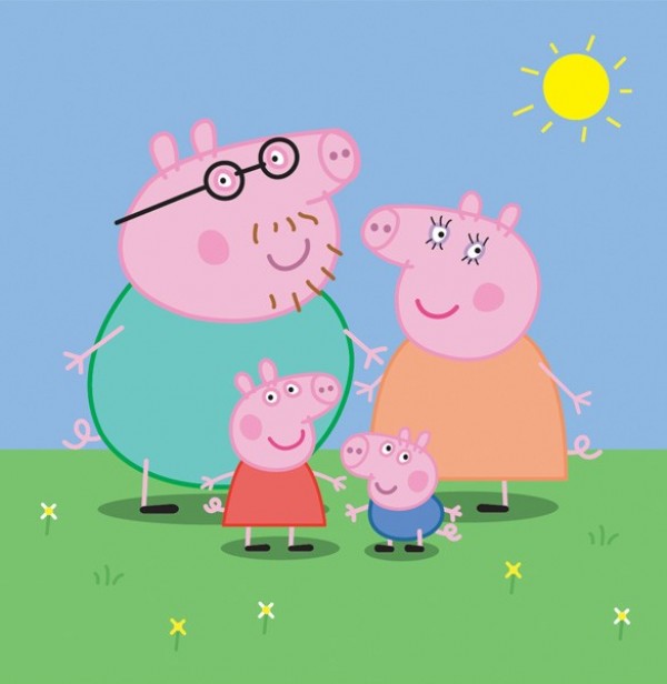 Cartoon Animated Peppa Pig & Family Vector Illustration web vector unique ui elements tv stylish quality pig vector pig peppa pig original new interface illustrator high quality hi-res HD graphic fresh free download free eps England elements download detailed design creative children cartoon background animated   