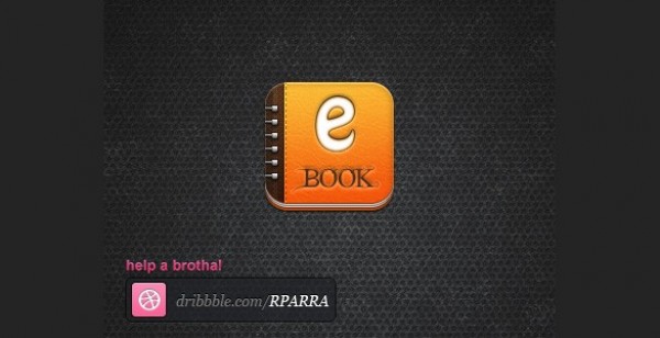 Neat E-Book iPhone App Icon PSD web unique ui elements ui stylish simple quality original new modern iPhone icon iPhone app icon iphone interface icon hi-res HD fresh free download free elements e-book download detailed design creative clean book icon book   