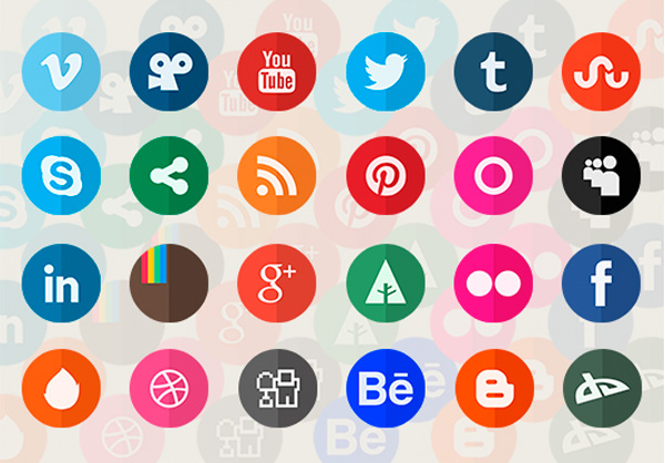 20 Flat Circle Social Media Icons Set PNG web unique ui elements ui stylish social icons set social icons social set round flat social icons round retina quality psd original new networking modern interface icons hi-res HD fresh free download free flat social icons flat elements download detailed design creative clean circle   