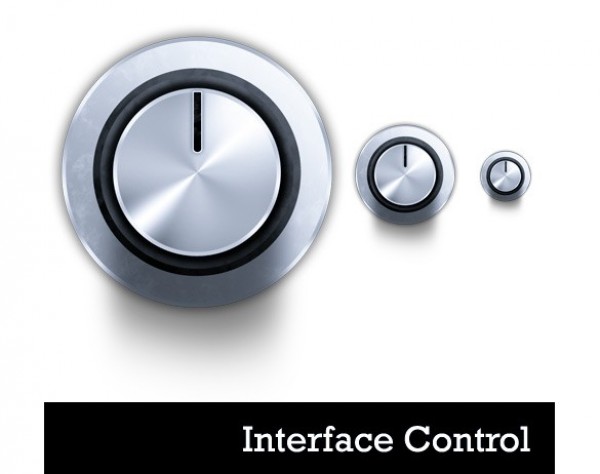 Brushed Metal UI Control Knob PSD web volume unique ui elements ui stylish simple round quality original new modern metal knob interface hi-res HD fresh free download free elements download detailed design creative control knob control clean brushed metal   