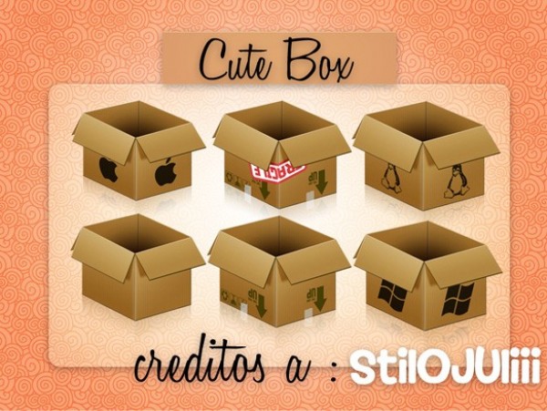 6 Realistic Cardboard Box Icons Set web unique ui elements ui stylish stamped stamp set quality png original opened open new modern interface icon ico hi-res HD fresh free download free elements download detailed design creative clean cardboard box box   