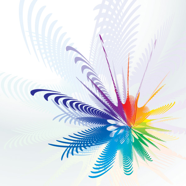 Colorful Abstract Flower Burst Background web vector unique ui elements stylish rainbow quality palms original new leafy iridescent interface illustrator high quality hi-res HD graphic fronds fresh free download free flower eps elements download detailed design creative colorful background abstract flower abstract   