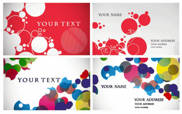 4 Colorful Circles Business Card Vector Templates web vector unique ui elements template stylish set red quality original new interface illustrator high quality hi-res HD graphic fresh free download free eps elements download detailed design creative colorful circles business card bubbles bokeh abstract   
