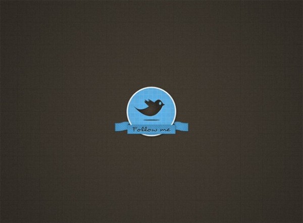 Round Twitter Badge with Ribbon Banner PSD web unique ui elements ui twitter follow me twitter button twitter badge textured stylish ribbon banner ribbon quality psd original new modern interface hi-res HD fresh free download free follow me elements download detailed design creative clean button blue   