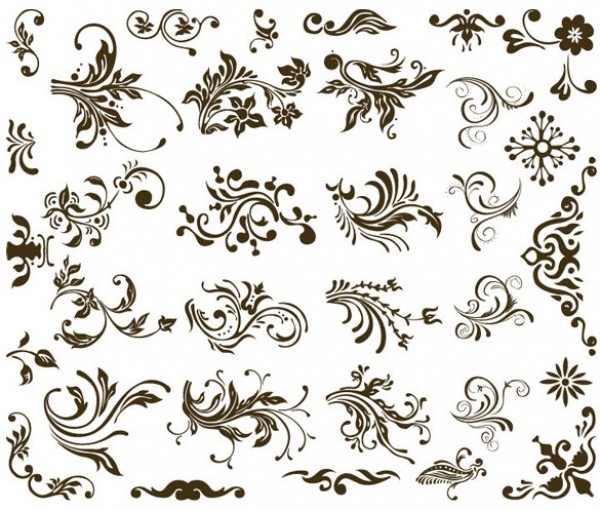 Decorative Floral Elements Vector Pack web vintage vector unique ui elements stylish set quality pack ornament original new interface illustrator high quality hi-res HD graphic fresh free download free floral elements floral elements download detailed design decorative decoration creative   