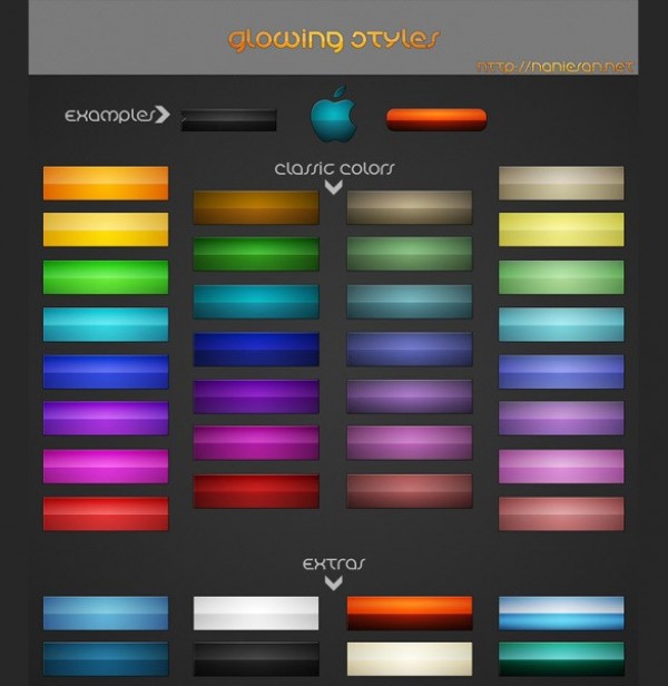 Stylish Glowing Colors Web UI Buttons Pack PSD web unique ui elements ui textured stylish set quality pack original new modern interface hi-res HD glowing fresh free download free elements download detailed design creative colors colorful clean buttons   