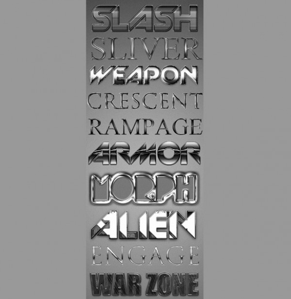 Shiny Metal Silver Font Effects PSD web unique ultimate ui elements ui stylish simple silver quality psd original new modern metal interface hi-res HD fresh free download free font effects font elements effects download design creative clean   