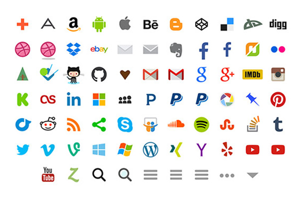 60 Colorful Icon Font Social Stackicons Set ui elements ui stackicons social icons social multicolor icons set free download free font icons flat font icons colorful   