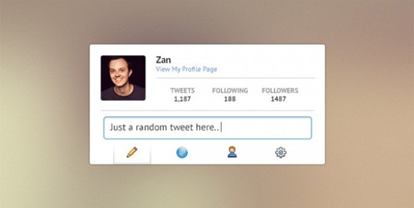 White Flat Twitter Profile Widget PSD widget white web unique ui elements ui Twitter widget twitter profile twitter tweet stylish quality psd original new modern mini interface hi-res HD fresh free download free following followers elements download detailed design creative counters clean blue avatar   